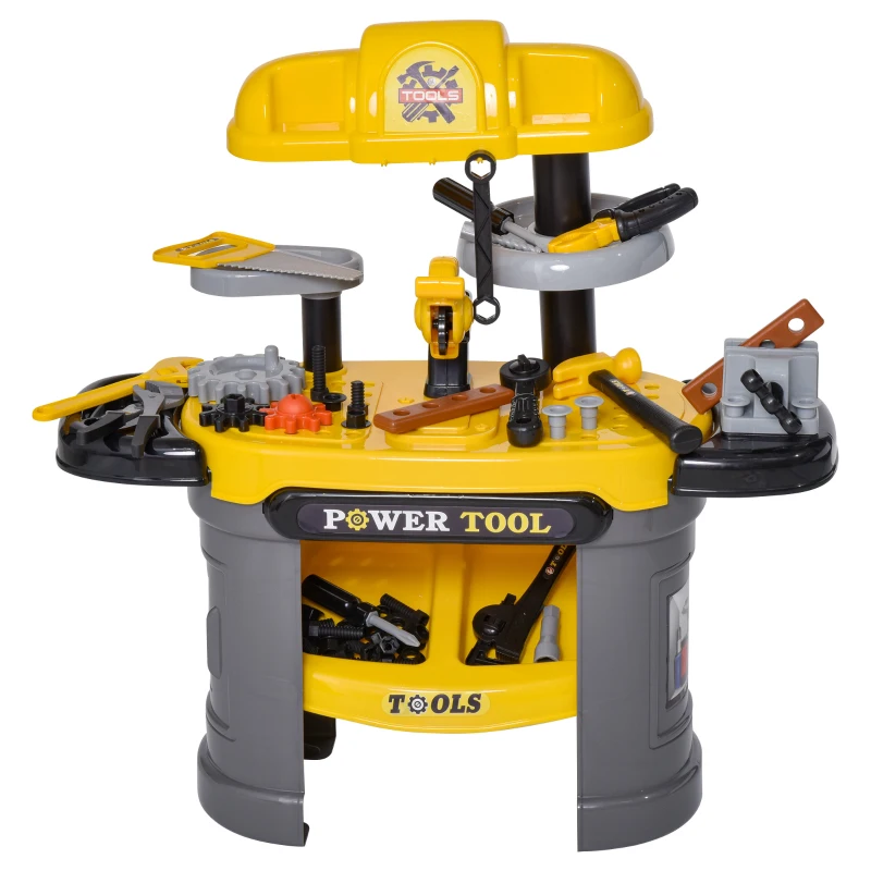 HOMCOM kinderkeuken keukenspeelgoed met toebehoren mistvorming waterstraal verlichting muziek speelkeuken muziekfuncties speelgoedset speelgoedkeuken voor 3-6 jaar MDF natuurlijk hout + wit 54,5 x 29 x 80 cm