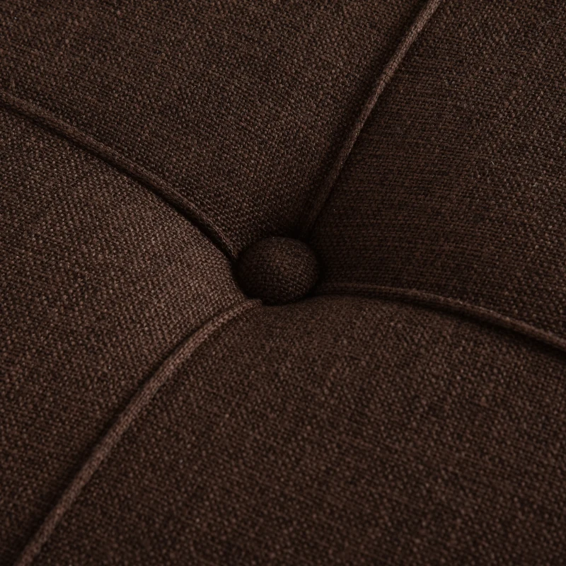 HOMCOM zitkruk poef gewatteerde poef voetbank met houten poten donkerbruin