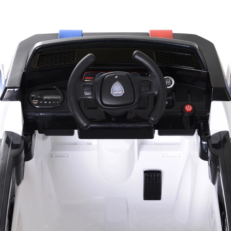 HOMCOM Kinderauto kindervoertuig met afstandsbediening elektrische auto politieauto MP3 PP