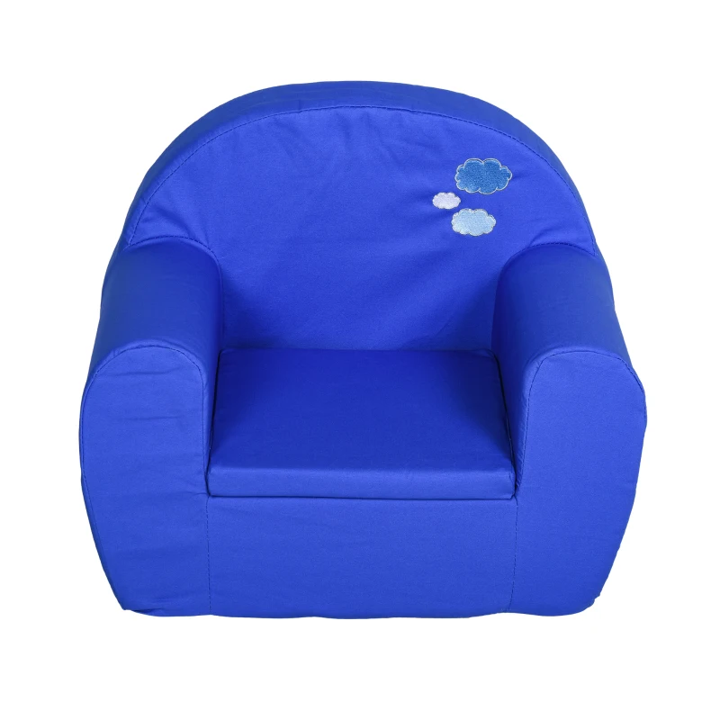 HOMCOM kinderstoel mini-stoel kinderbank voor leeftijd van 10-36 maanden blauw 53 x 35 x 44,5 cm