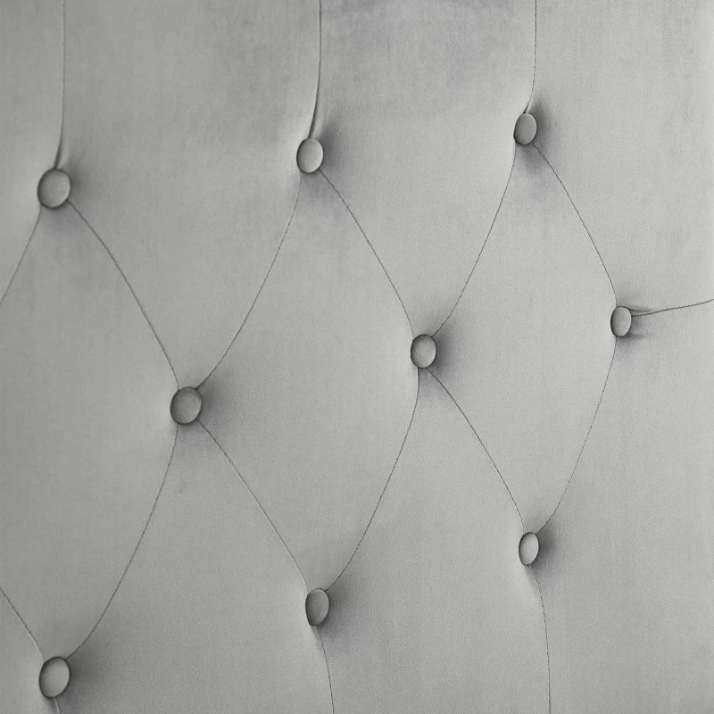 HOMCOM hoofdeinde voor bed van populierenhout met grijze polyester stoffering 153x8x134 cm