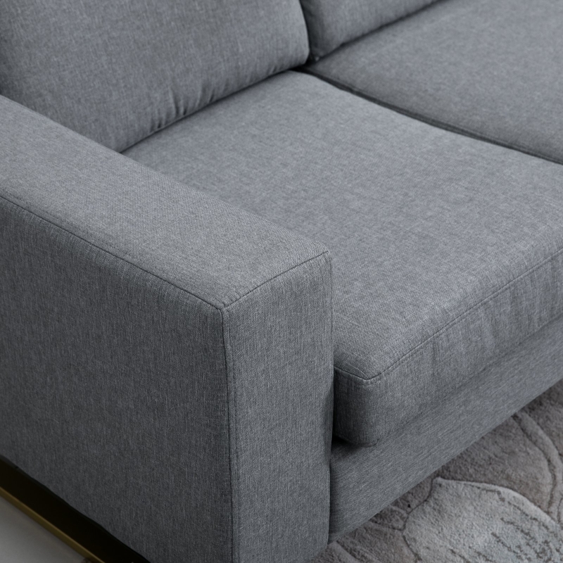 HOMCOM bank gestoffeerde 3-zitsbank tv-fauteuil gestoffeerde bank loungebank kussen