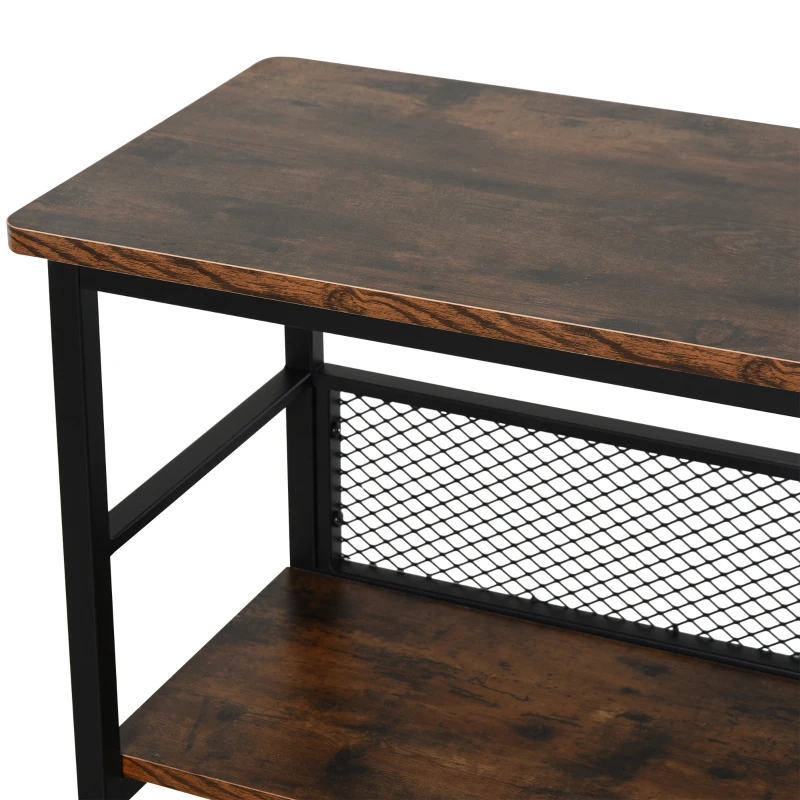 HOMCOM vrijstaande stelling boekenkast plankenstelling 3-laags industriële stijl spaanplaat bruin