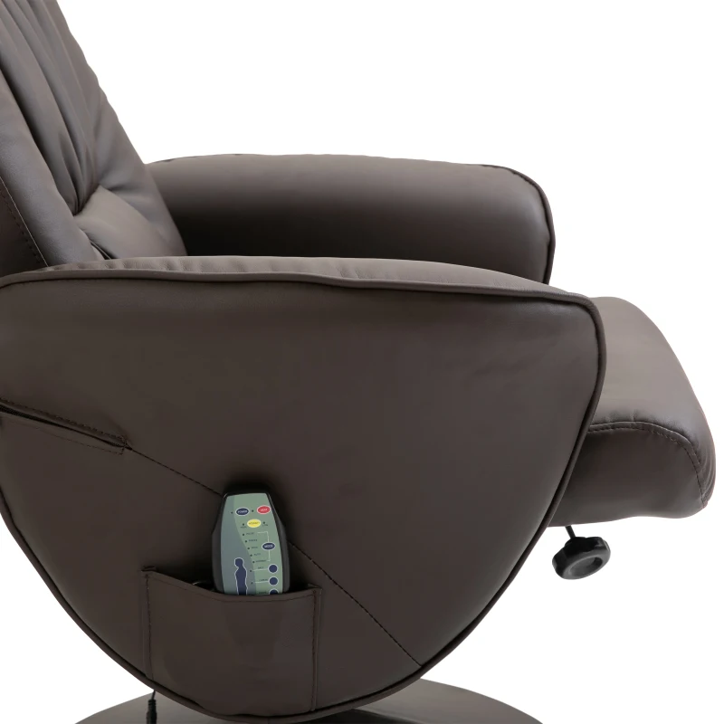 Massagestoel met voetenbank verwarmingsfunctie relaxstoel met 145° helling PU 2 kleuren