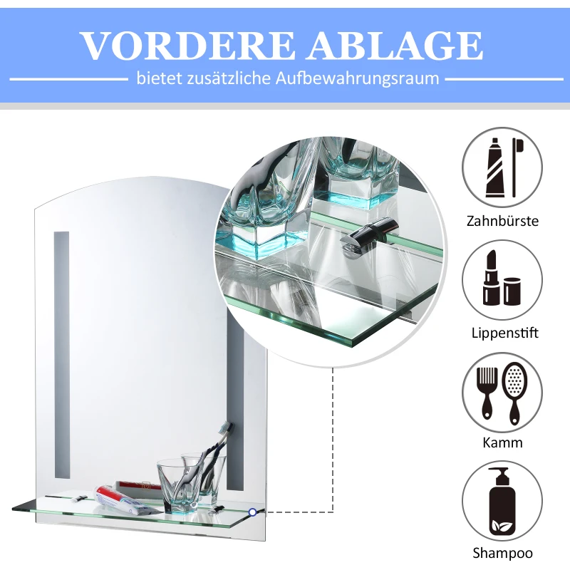 HOMCOM LED-spiegelkast lichtspiegel badspiegel badkamerkast badkamerspiegel wandspiegel 15 W (model 4)