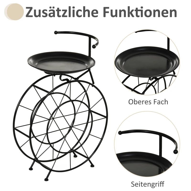 HOMCOM wijnrek wijnfleshouder voor 18 flessen decoratieve vrijstaande stelling metaal