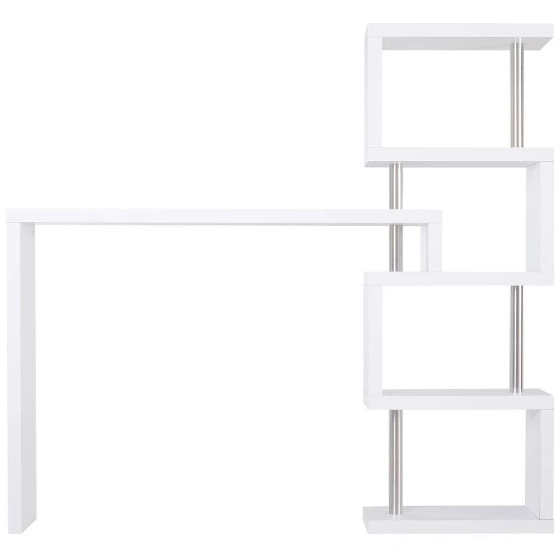 HOMCOM bartafel-plank Combi statafel/bartafel draaibaar wit