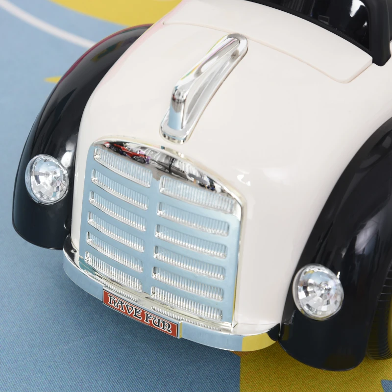 HOMCOM duwauto loopauto kinderauto kindervoertuig met muziek wit