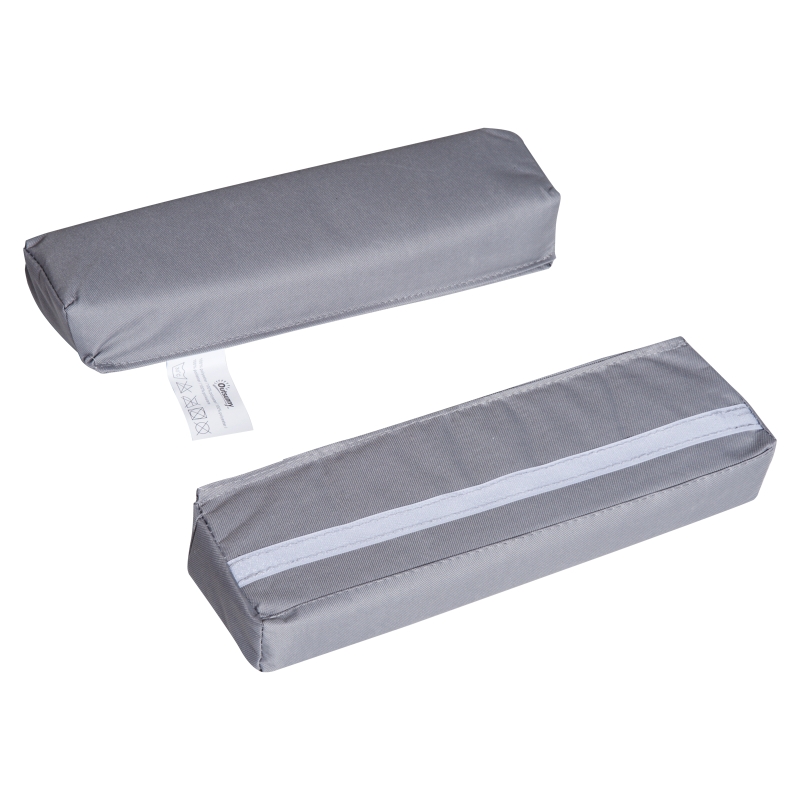 Dubbele ligbank ligbed relax lounger met zonnedak rolbaar staal crèmewit / grijs