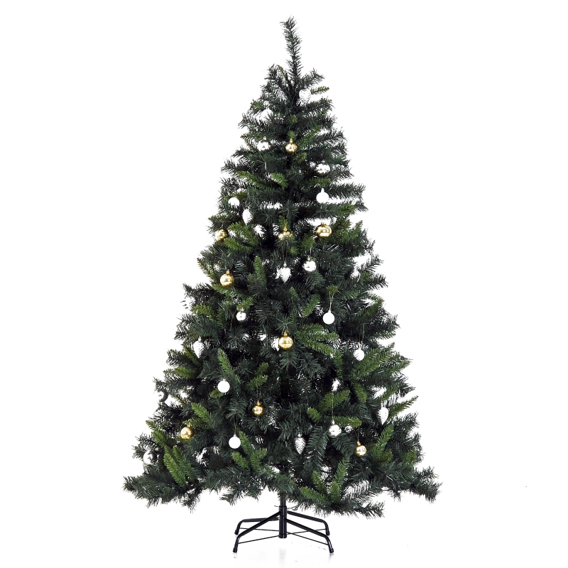 HOMCOM® kunstkerstboom | dennenboom | 200 LED‘s | Ø 112 x 180 cm | groen | Aosom.de