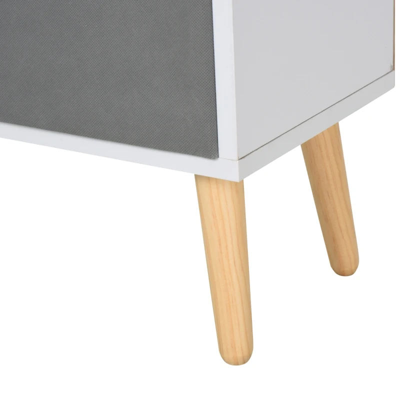 HOMCOM boekenplank vrijstaande stelling keukenkast kubuskast met stoffen schuiflades wit