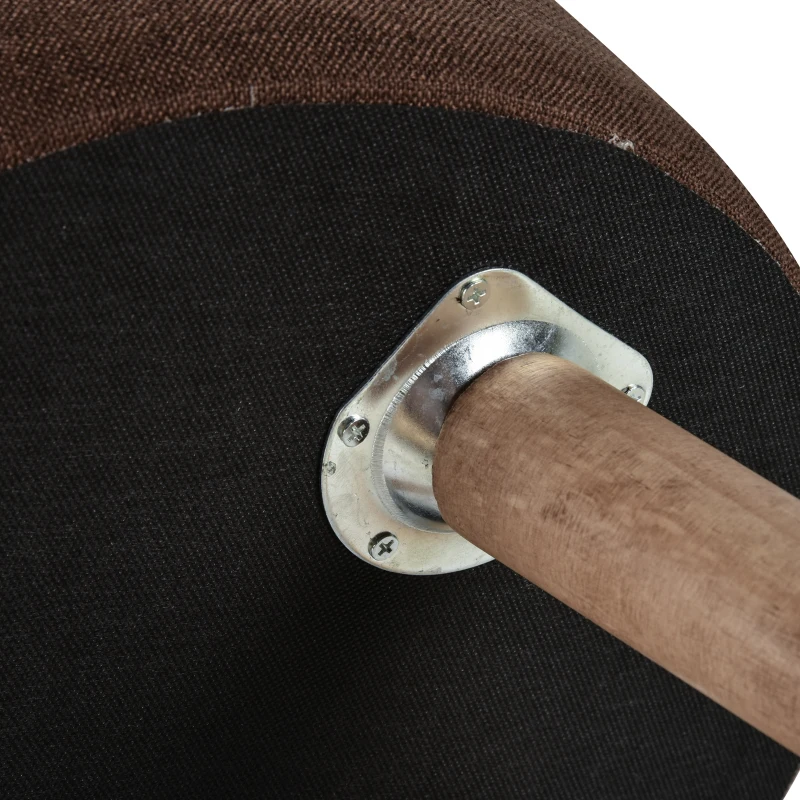 HOMCOM zitkruk poef gewatteerde poef voetbank met houten poten donkerbruin