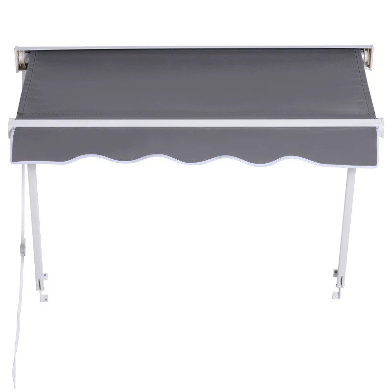 Outsunny Luifel zonwering balkonzonwering knikarmtrekker aluminium 120 x 70 cm 2 kleuren