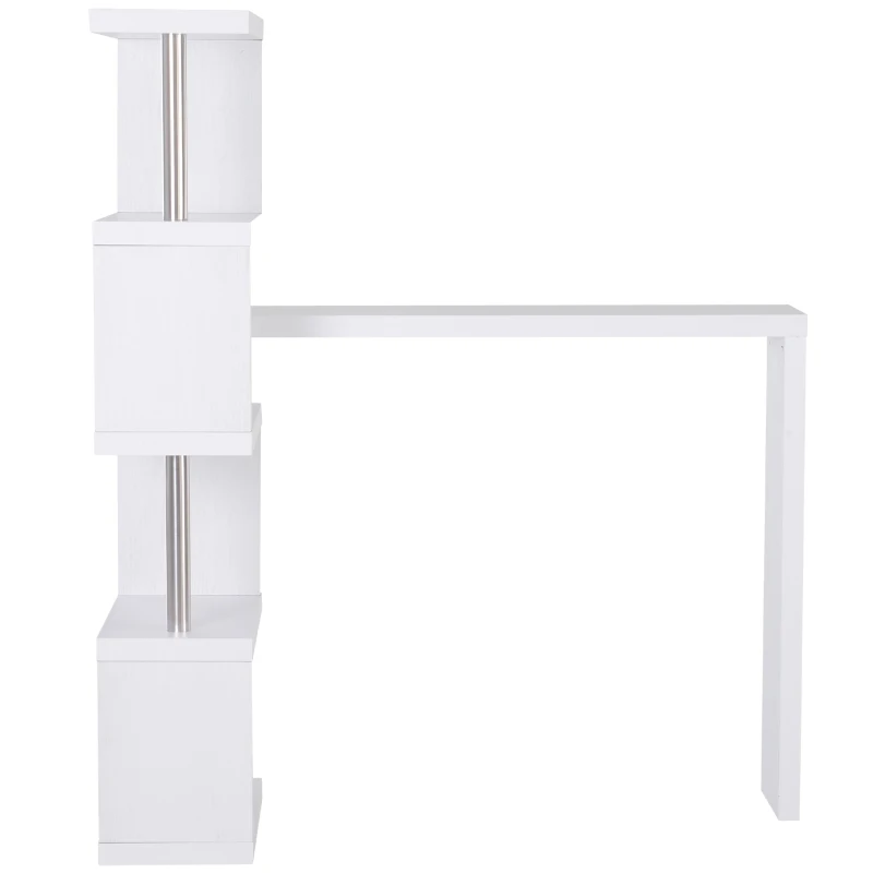 HOMCOM bartafel-plank Combi statafel/bartafel draaibaar wit