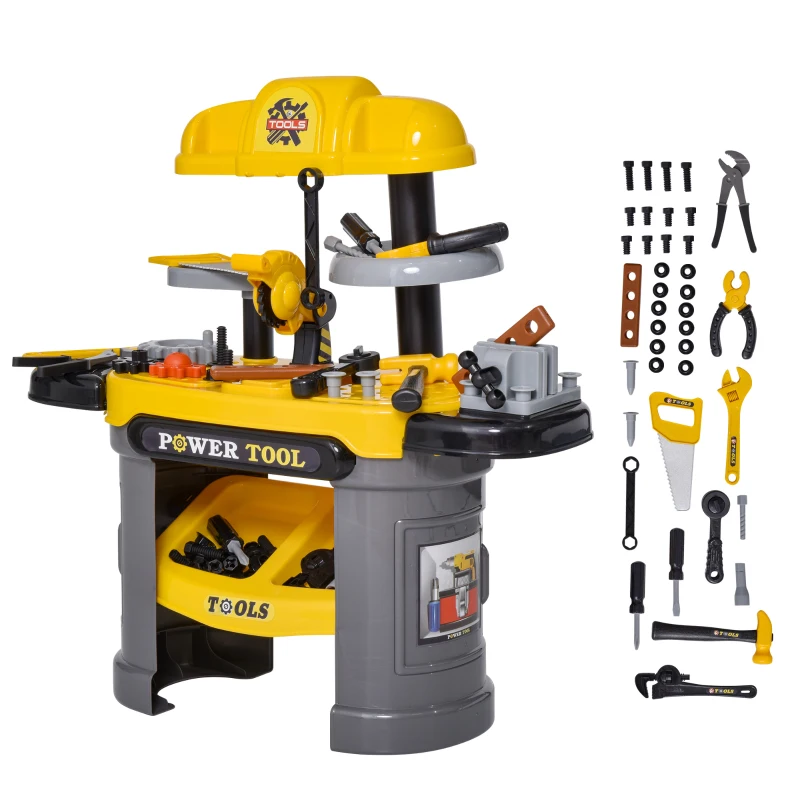 HOMCOM kinderkeuken keukenspeelgoed met toebehoren mistvorming waterstraal verlichting muziek speelkeuken muziekfuncties speelgoedset speelgoedkeuken voor 3-6 jaar MDF natuurlijk hout + wit 54,5 x 29 x 80 cm