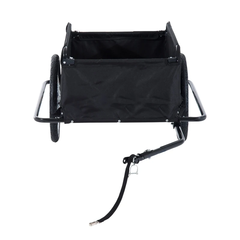 HOMCOM Transportaanhanger fietsaanhanger vrachtaanhanger fiets aanhanger zwart