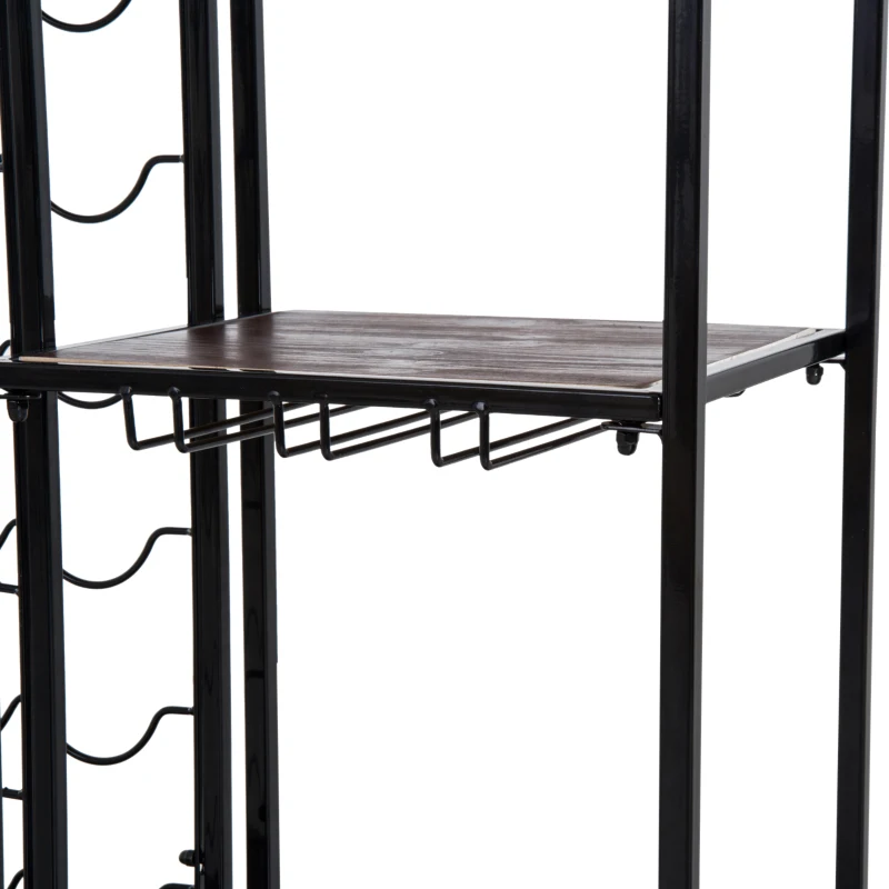 Wijnkast wijnstandaard wijnrek wijnhouder 21 flessen 3 opbergvakken zwart