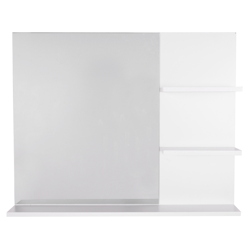 kleankin badkamerspiegel met 3 opbergruimtes wandspiegel spiegelplank badkamer MDF