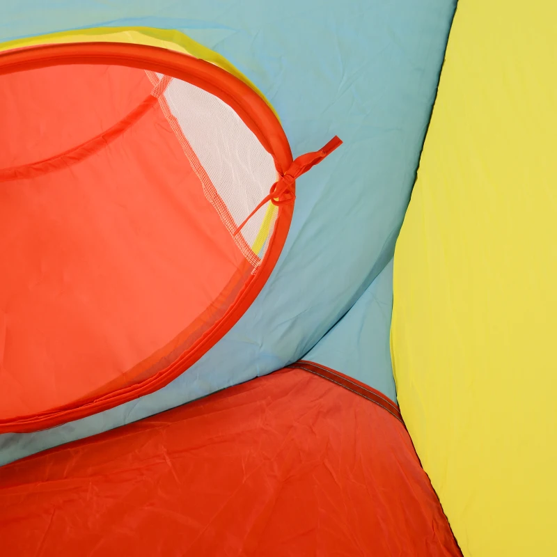 HOMCOM Pop-up kinderspeeltent 3-delige kindertent, babytent, tunnel, opvouwbaar polyester