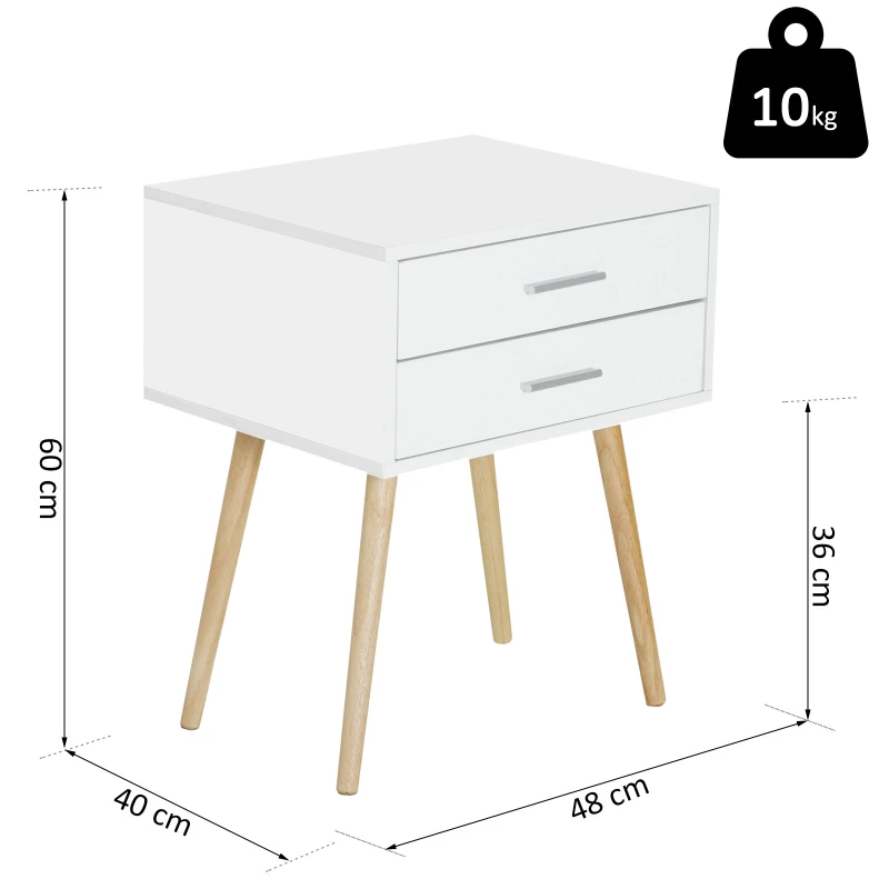 Nachttafeltje nachtkastje nachtcommode console bijzettafel 2 x lade hout