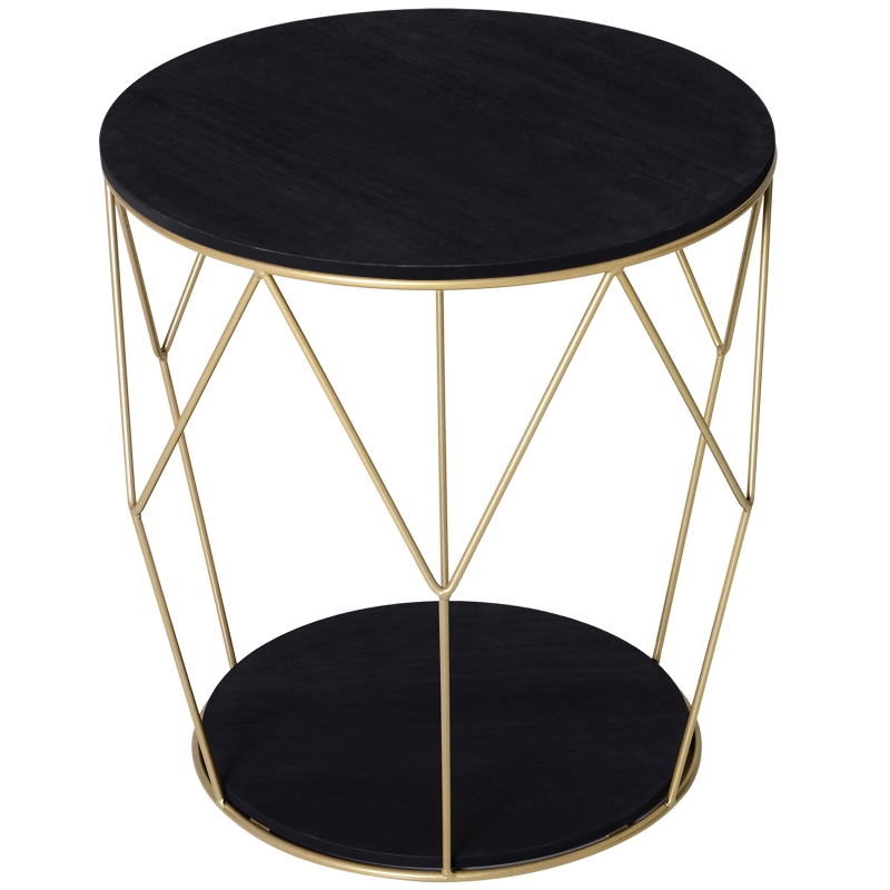 HOMCOM koffietafel met opbergruimte salontafel bijzettafel nachttafel metaal MDF