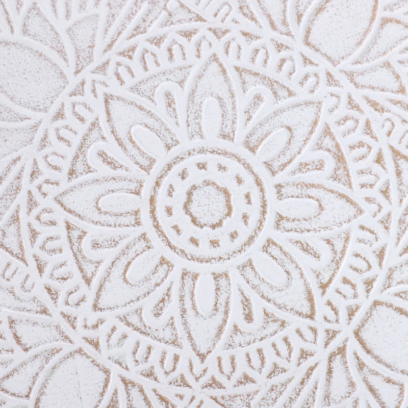 HOMCOM koffietafel bijzettafel nachtkastje met hoge rand massief hout MDF wit