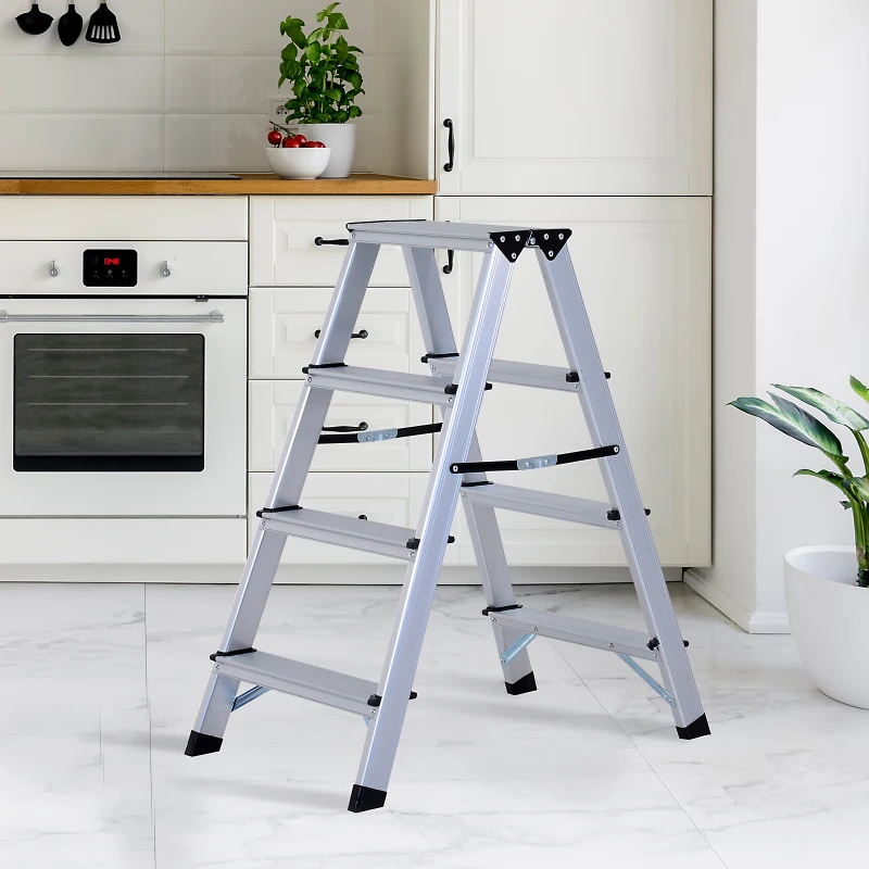 HOMCOM trapladder aluminium ladder