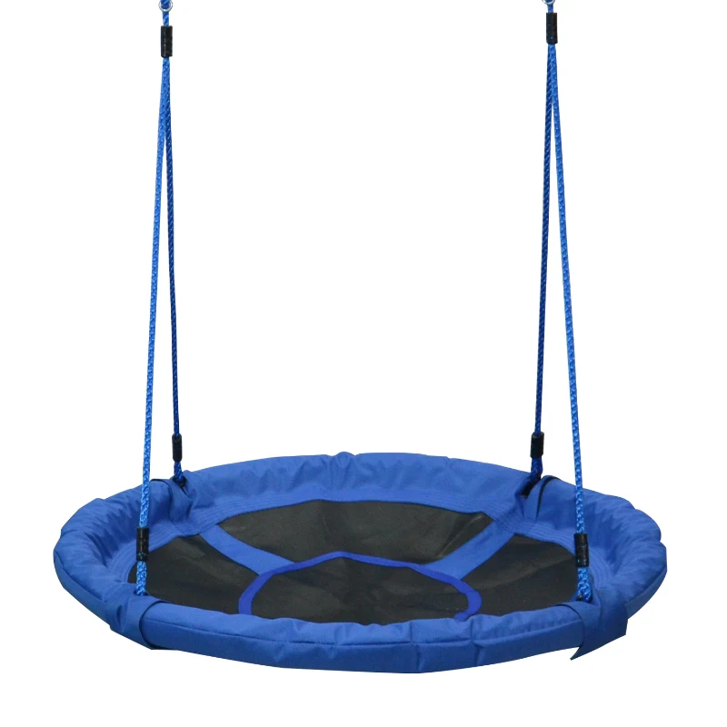HOMCOM Nestschommel voor kinderen ronde schommel schommel tuin Oxford 100 cm blauw