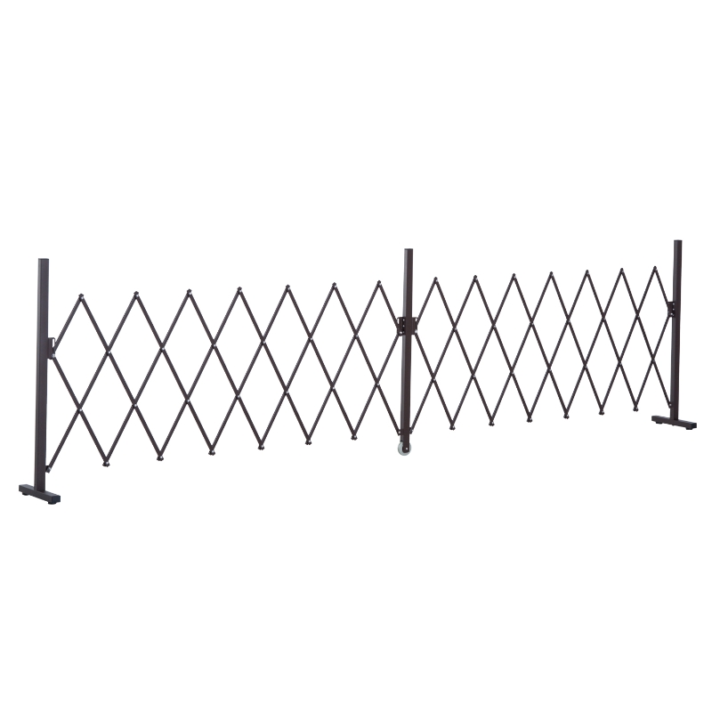 Uittrekbaar hek 52 - 405 cm schaarhek scharend hekwerk tuin aluminium bruin