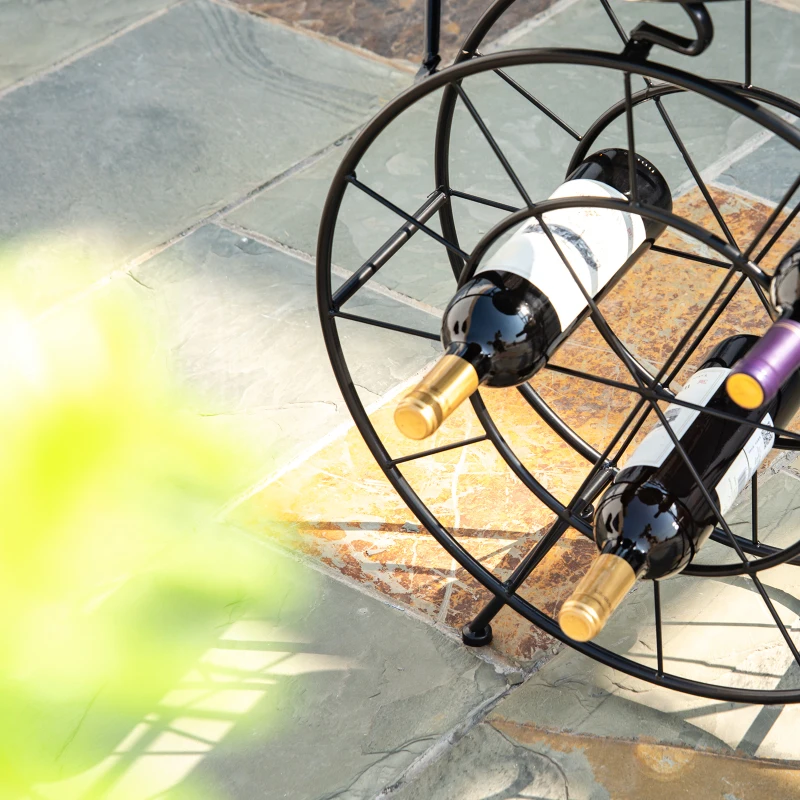 HOMCOM wijnrek wijnfleshouder voor 18 flessen decoratieve vrijstaande stelling metaal