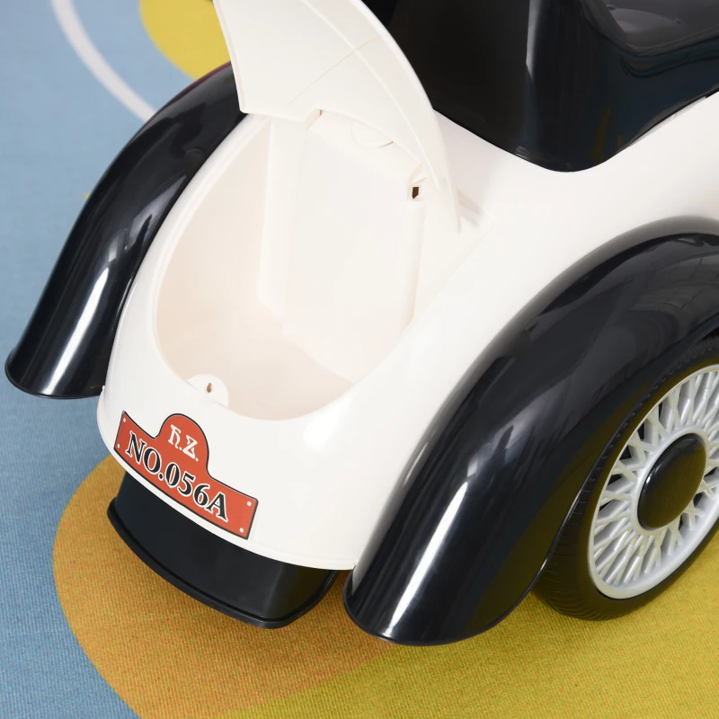 HOMCOM duwauto loopauto kinderauto kindervoertuig met muziek wit