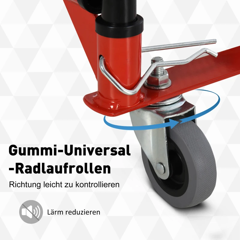 HOMCOM 2-in-1 multifunctionele steekwagen in hoogte verstelbare metalen inklapbare wagen metaal