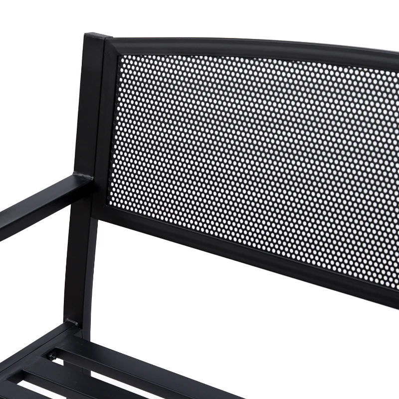 Tuinbank 2-zits zitbank parkbank tuin staal zwart