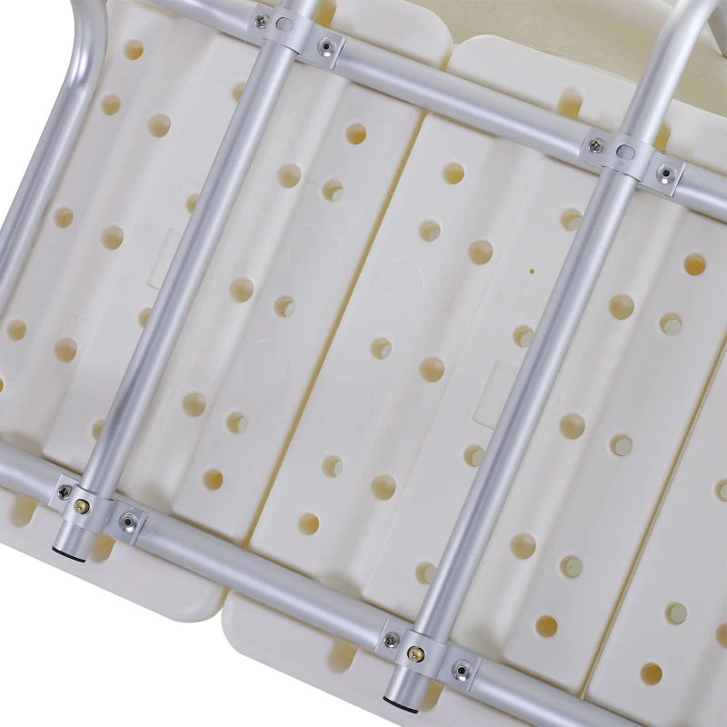 HOMCOM douchestoel badkruk met handgreep en rugleuning slipvast aluminiumlegering