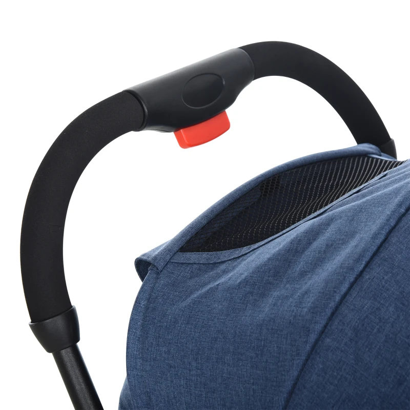 HOMCOM kinderwagen inklapbare buggy babyzitje babybedje 0-36 maanden blauw