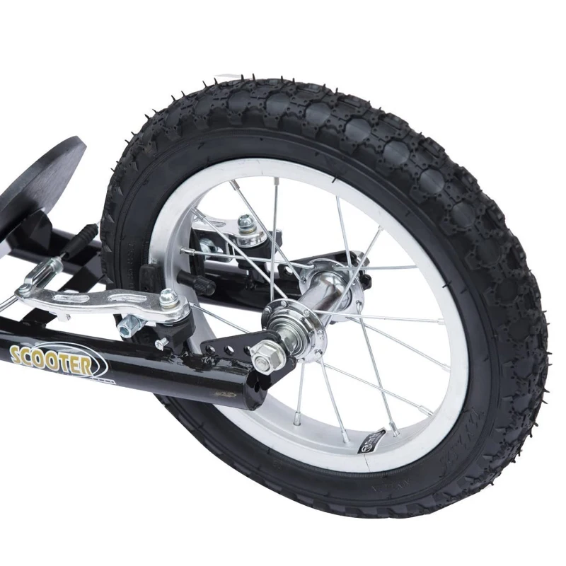 HOMCOM Kinderstep scooter 16/12 inch stadsscooter rolfiets zwart verstelbaar