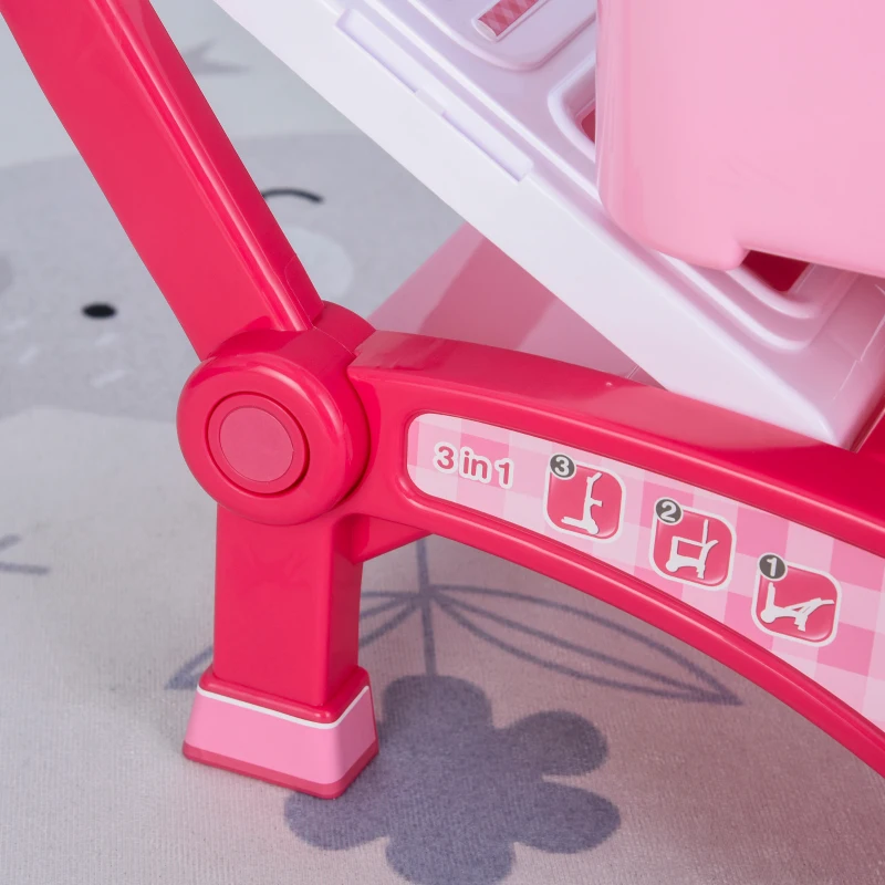 HOMCOM kinderkeuken met 42 accessoires speelkeuken speelgoed keuken plastic wit + roze