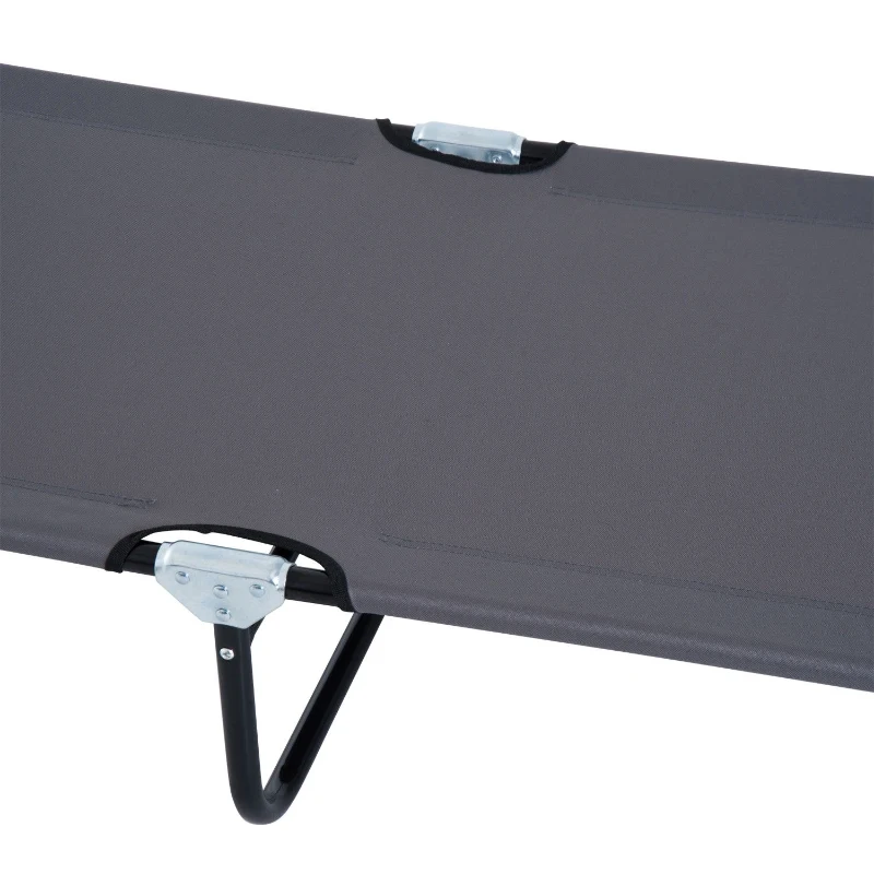 Outsunny ligbed met leesgat 190 cm x 56 cm x 28 cm, grijs