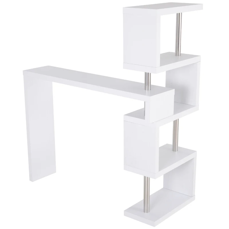 HOMCOM bartafel-plank Combi statafel/bartafel draaibaar wit