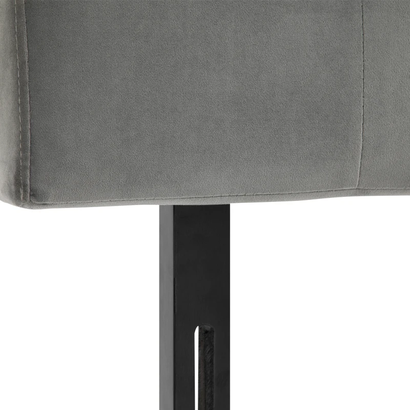 HOMCOM hoofdeinde voor bed van populierenhout met grijze polyester stoffering 153x8x134 cm