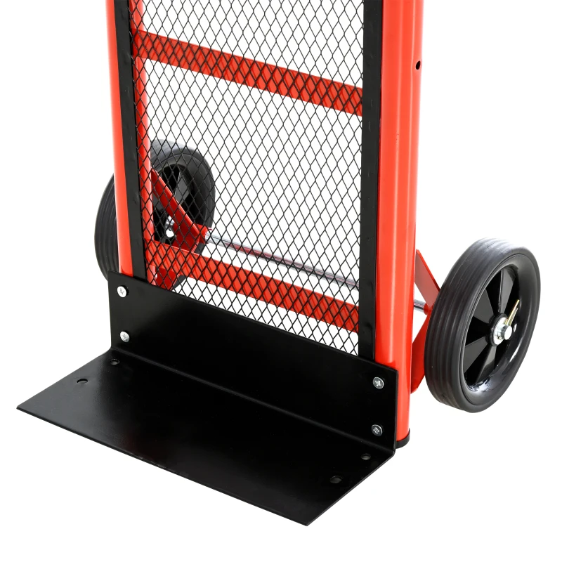 HOMCOM 2-in-1 multifunctionele steekwagen in hoogte verstelbare metalen inklapbare wagen metaal