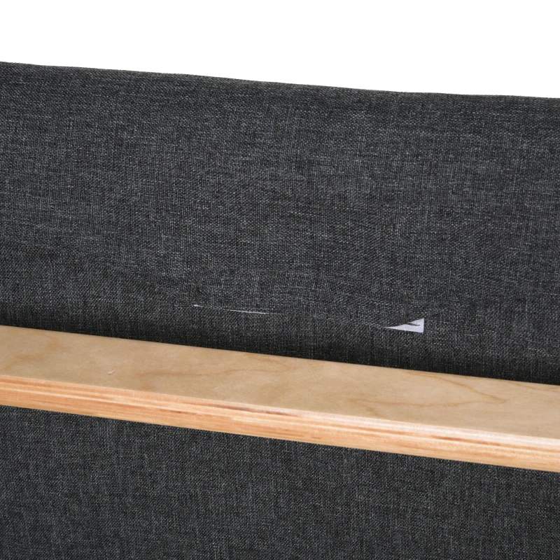 HOMCOM relaxstoel fauteuil met armleuning linnen bekleding houten frame grijs