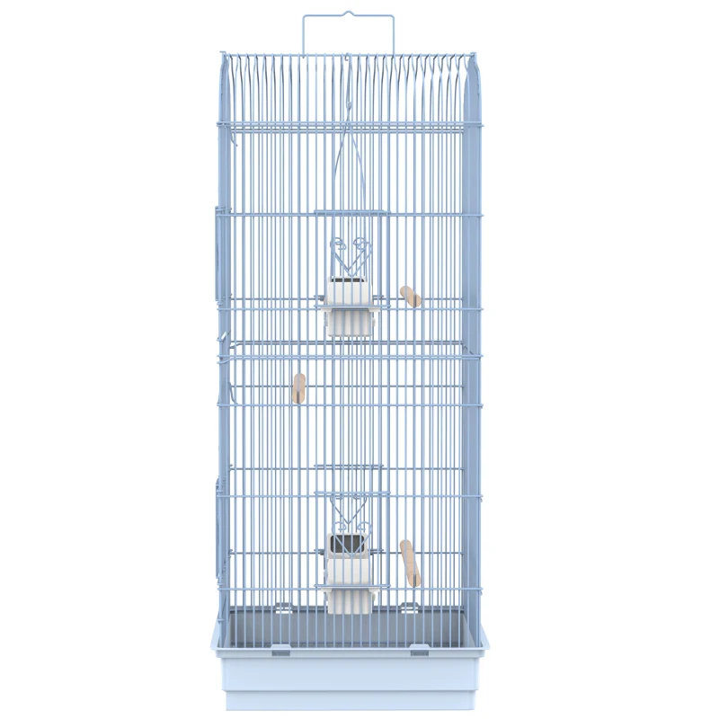 Vogelkooi volière vogelhuis metalen vogelhuis voor vogels met staander wit