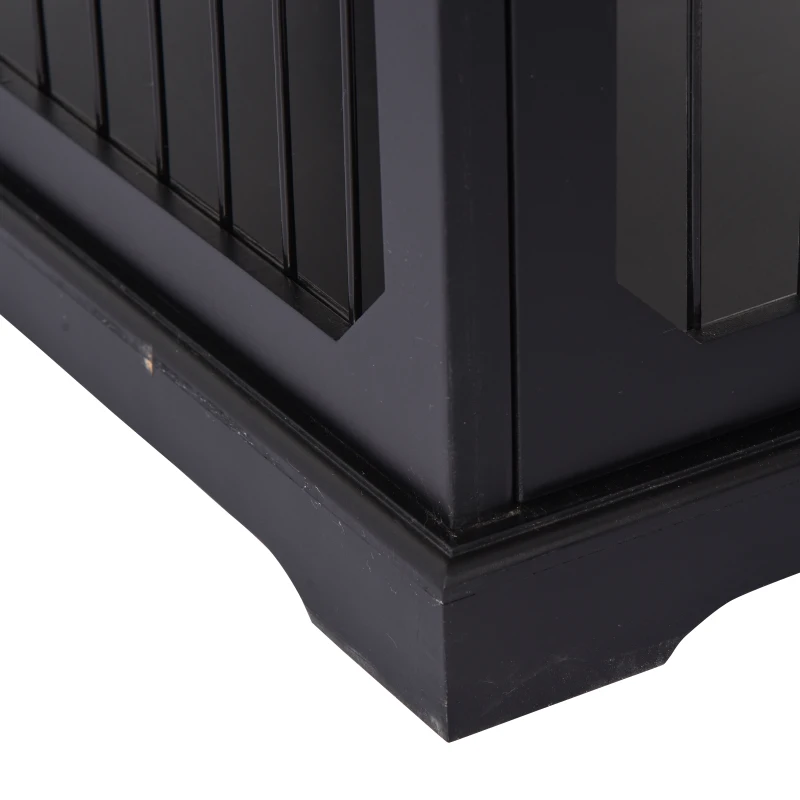 Hondenkooi dierenkooi gemaakt van MDF en metaal hondenbox moderne stijl zwart