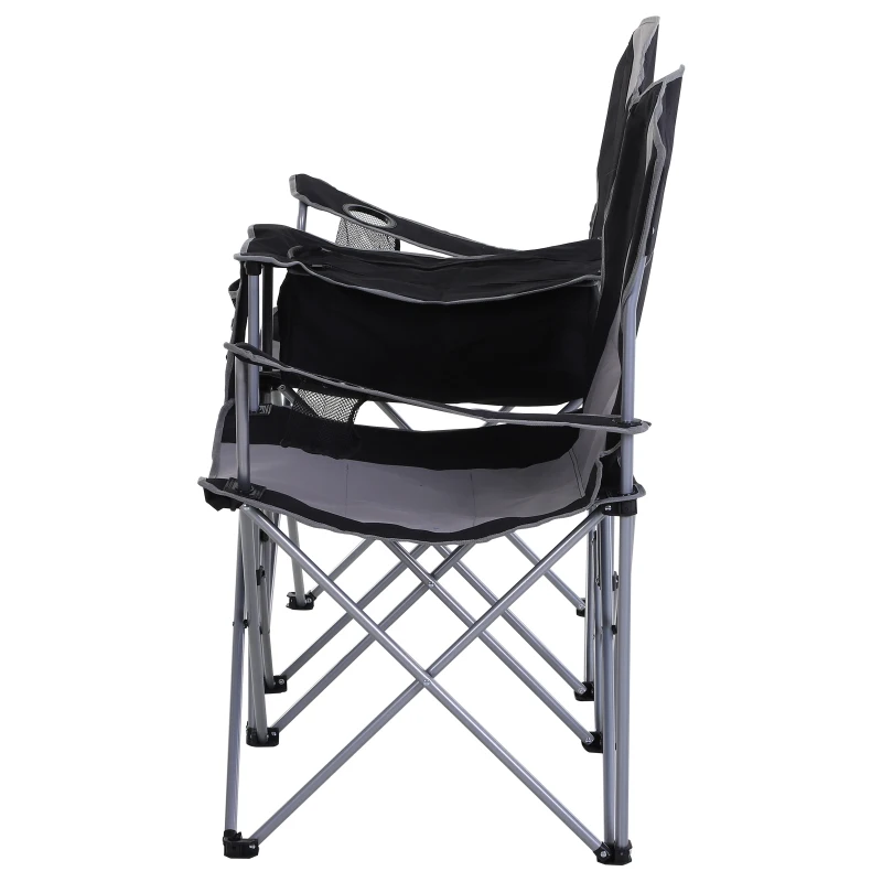 Dubbele campingstoel klapstoel met bekerhouder en vak voor koelelement armsteun Oxford