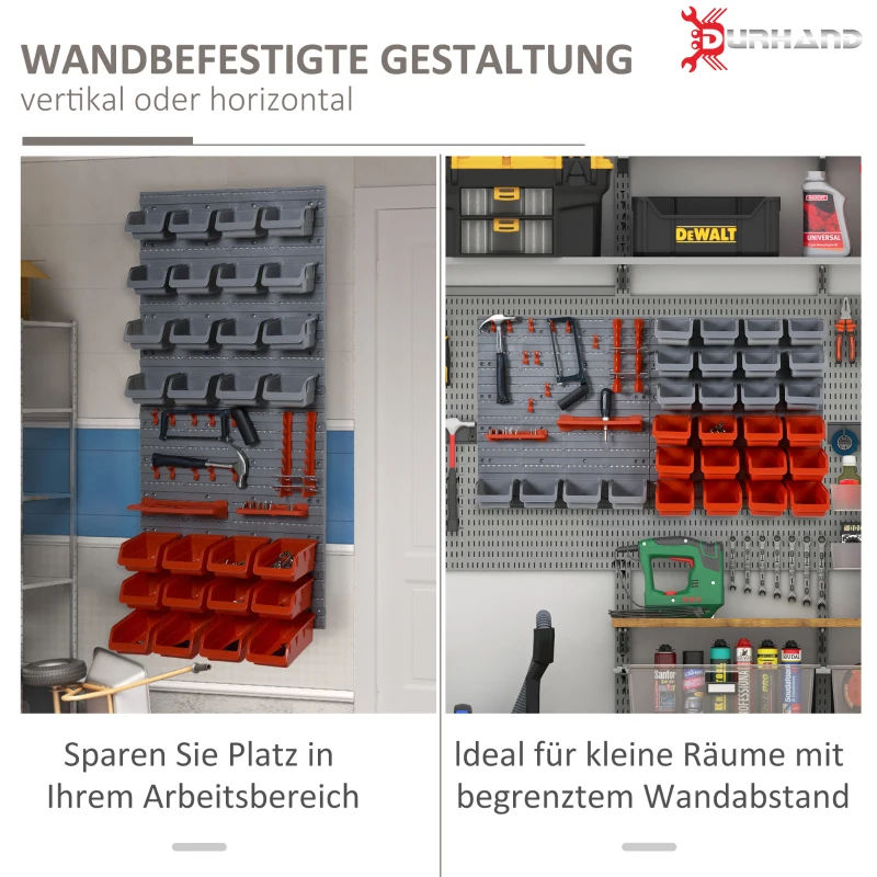 DURHAND wandrek gereedschapshouder rood grijs