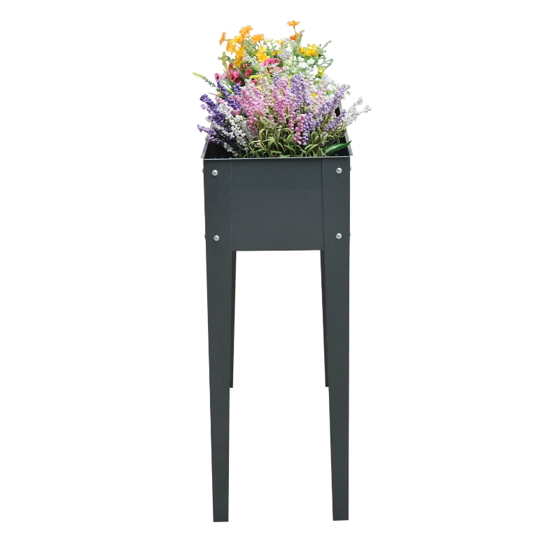 Outsunny verhoogd bloembed, kruidenbed, plantenbak met 3 afvoergaten, bloembak met poten, metaal, 100 x 30 x 80 cm verhoogd bloembed kruidenbed afvoergaten poten metaal | Aosom.de