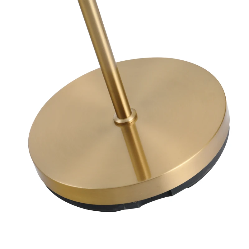 HOMCOM Woonkamer vloerlamp staande lamp vloerlamp metaal met glas goud 25 x 25 x 171cm