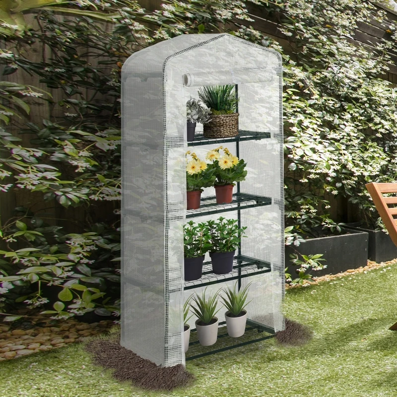 Outsunny folies kas kweekkas tomatenkas plantenkas koude kas planken wit