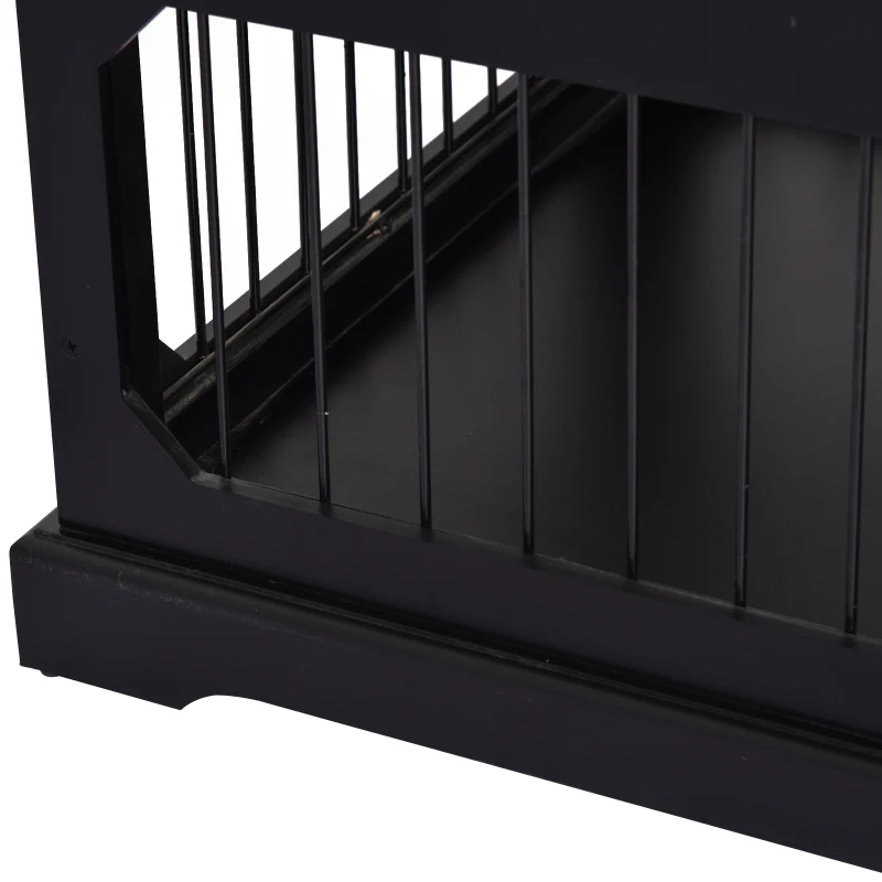 Hondenkooi dierenkooi gemaakt van MDF en metaal hondenbox moderne stijl zwart